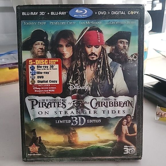 Other - Pirates of the Caribbean On Stranger Tides 3D 5-Disc Set Blu-ray DVD Lenticular